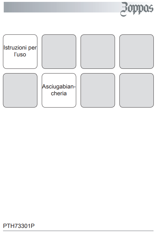 Manuale Asciugatrice Zoppas PTH73301P PDF