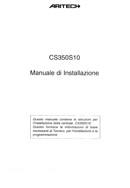 Manuale Aritech CS350 PDF