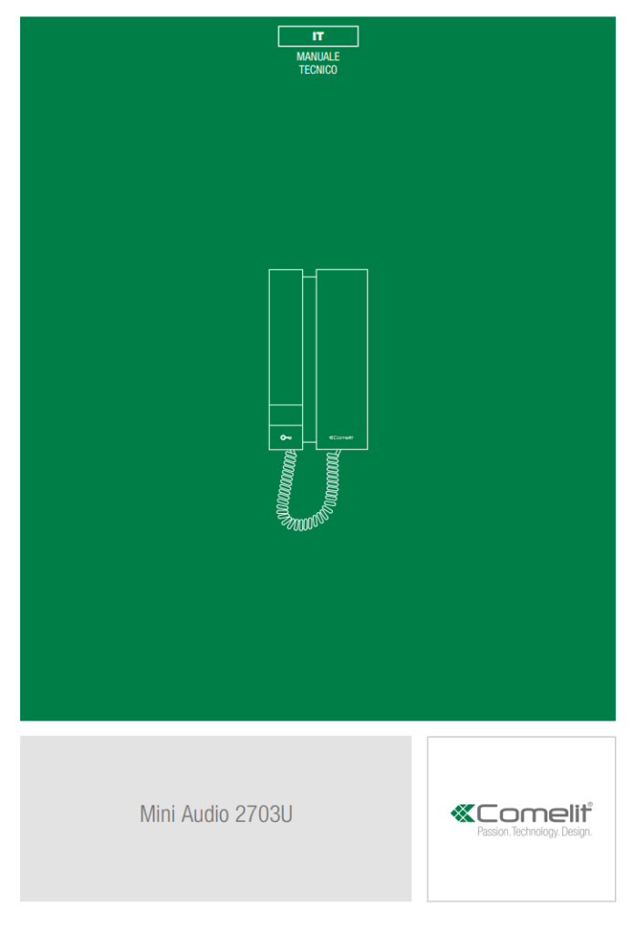 Manuale Citofono Comelit Mini Audio 2703U PDF