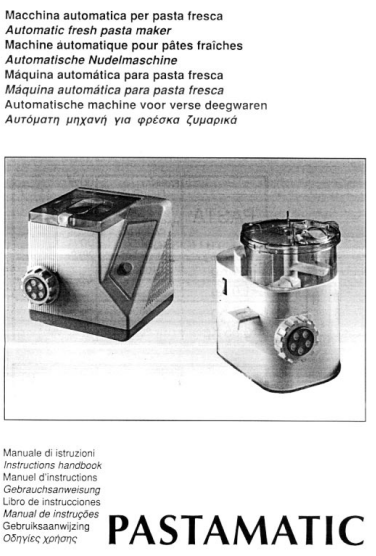Manuale Simac Pastamatic 700 - 1000 - 1400 PDF