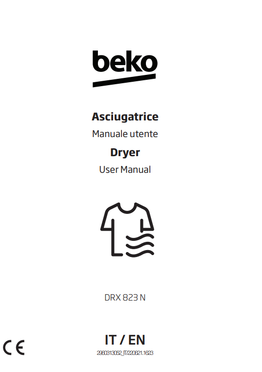 Manuale Asciugatrice Beko DRX 823 N PDF
