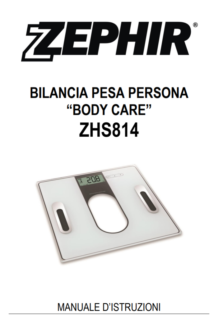 Manuale Bilancia Zephir ZHS814 PDF