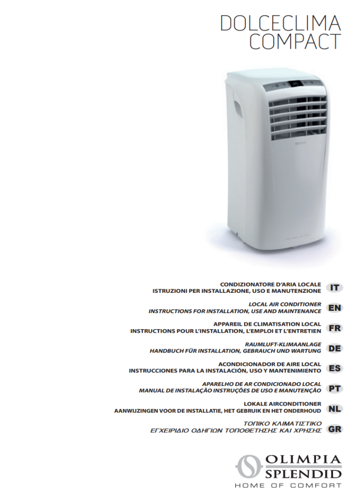 Manuale Deumidificatore Olimpia Splendid Dolceclima Compact 8 PDF