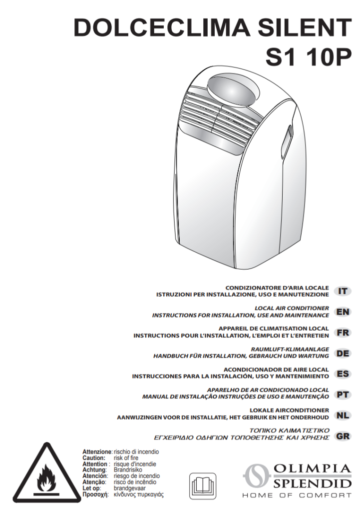 Manuale Deumidificatore Olimpia Splendid Dolceclima Silent S1 10P PDF