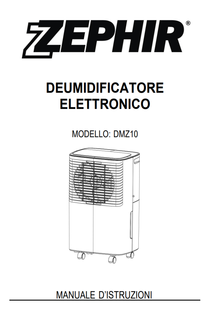 Manuale Deumidificatore Zephir DMZ10 PDF