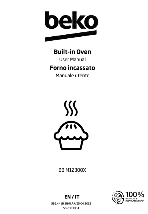 Manuale Forno da Incasso Beko BBIM12300X PDF