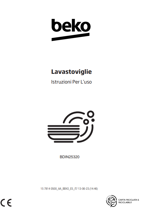 Manuale Lavastoviglie Beko BDIN25320 PDF