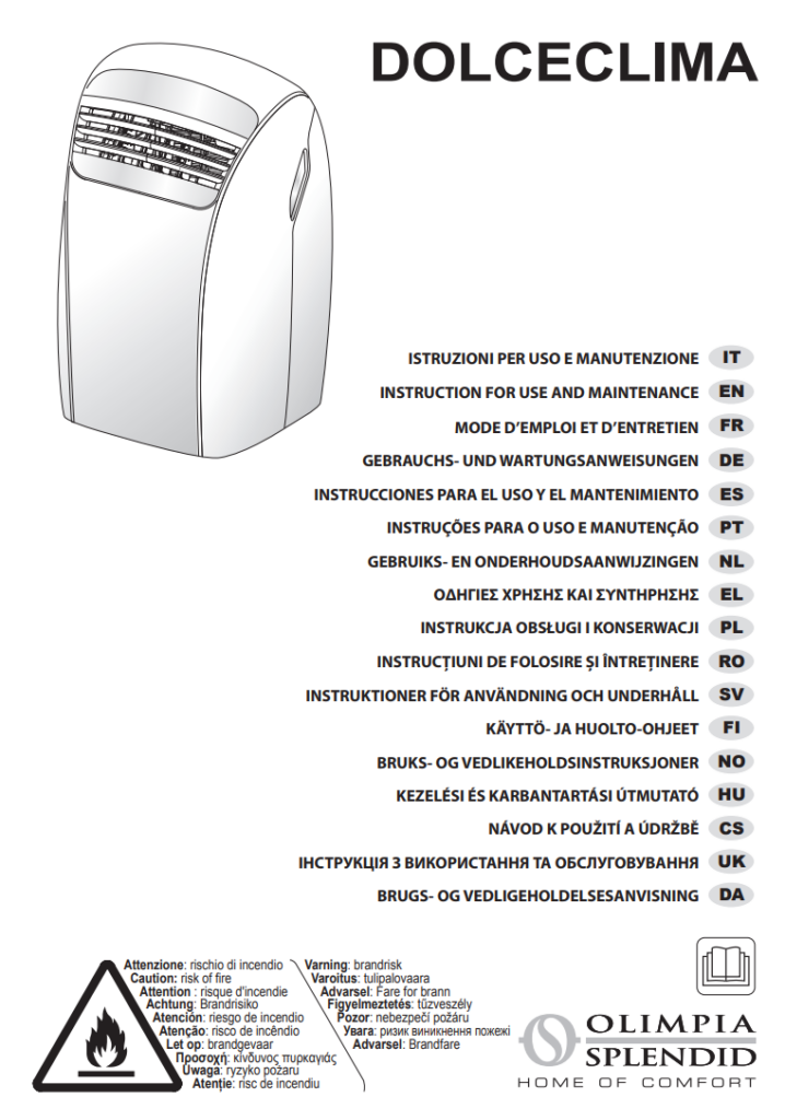 Manuale Condizionatore Olimpia Splendid Dolceclima Silent 12 PDF