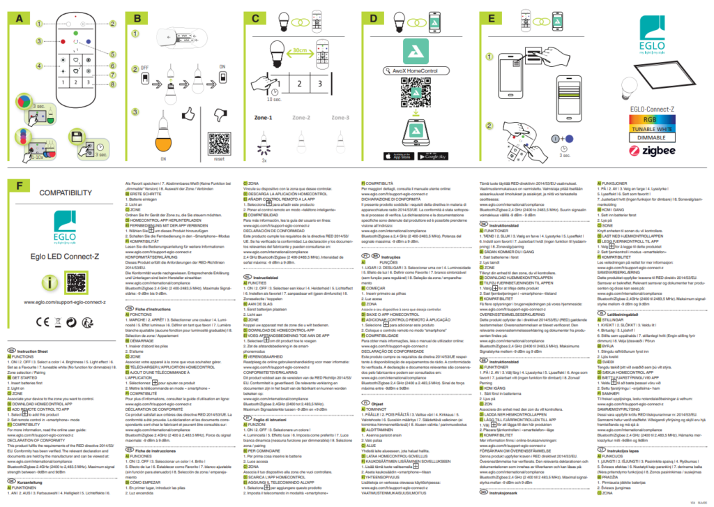 Manuale Telecomando Eglo 99099 PDF