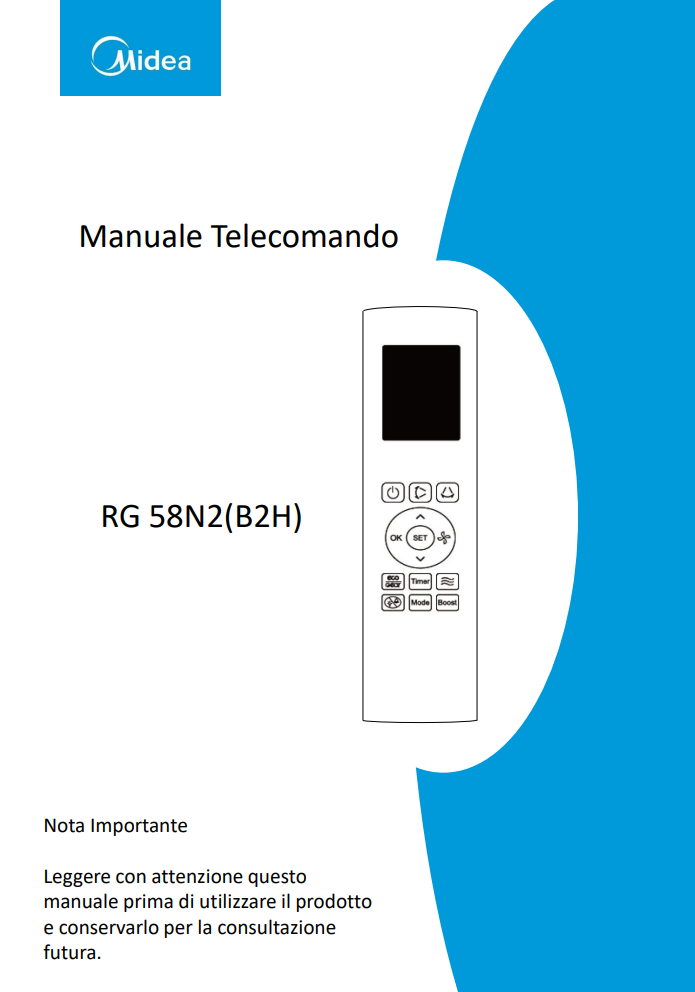 Manuale Telecomando Midea RG 58N2 PDF