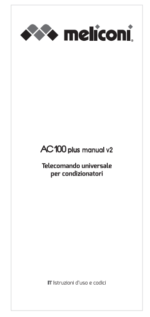 Manuale Telecomando Universale Meliconi AC 100 PDF