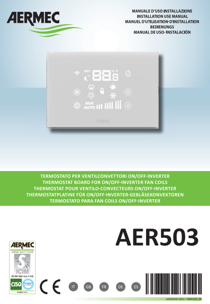 Manuale Termostato Aermec AER503 PDF