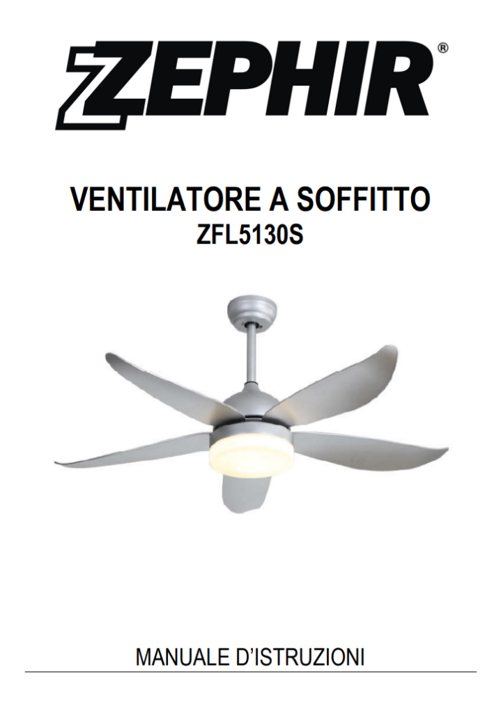 Manuale Ventilatore a Soffitto Zephir ZFL5130S PDF