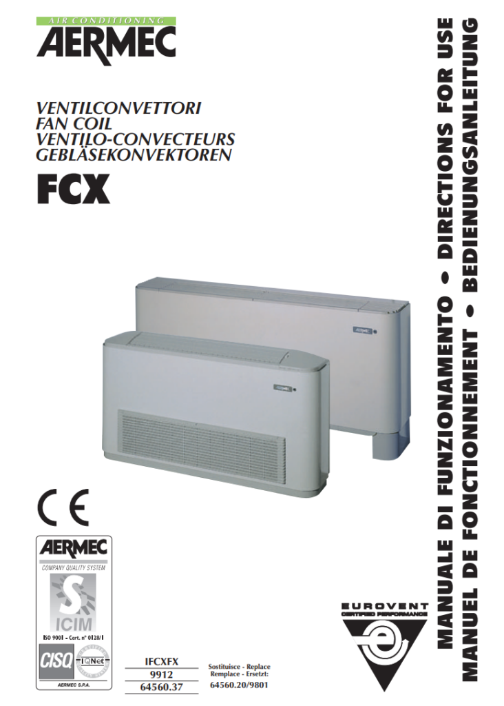 Manuale Ventilconvettore Aermec FCX PDF