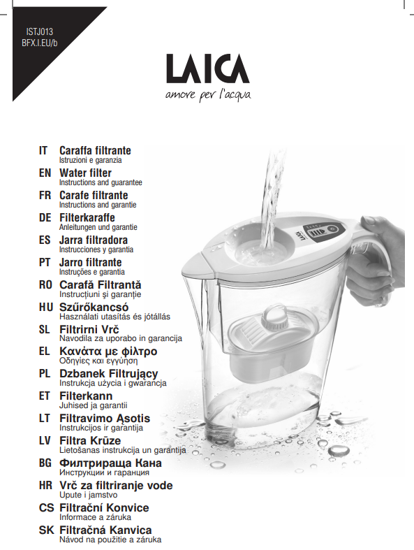 Manuale Caraffa Filtrante Laica Clear Line PDF