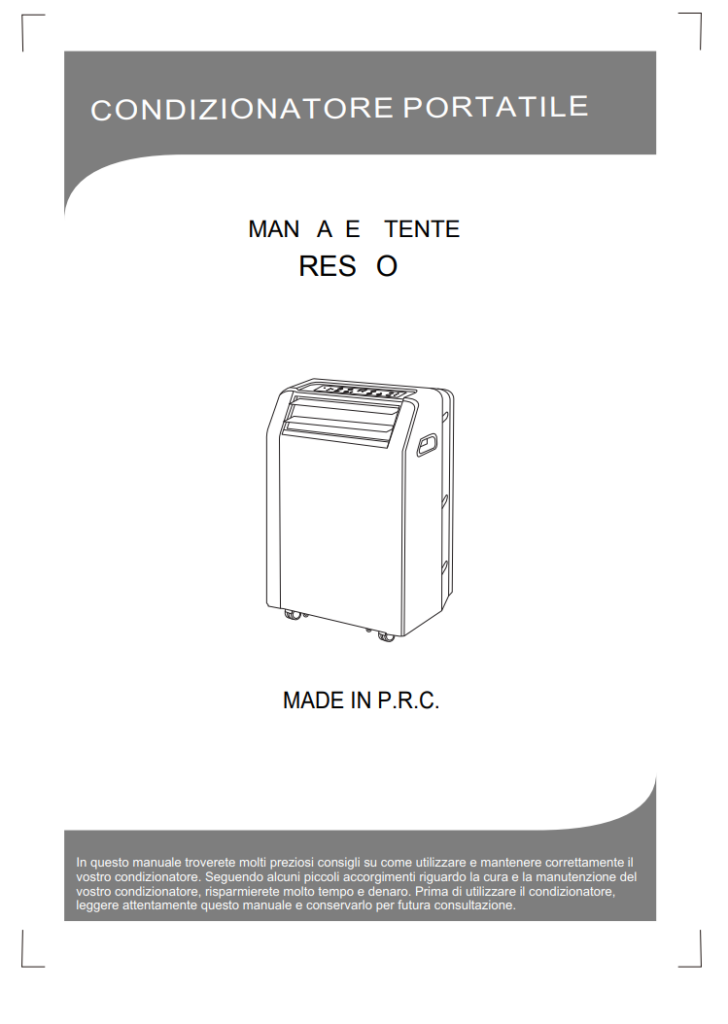 Manuale del Condizionatore Comfee FRESKO 12 PDF