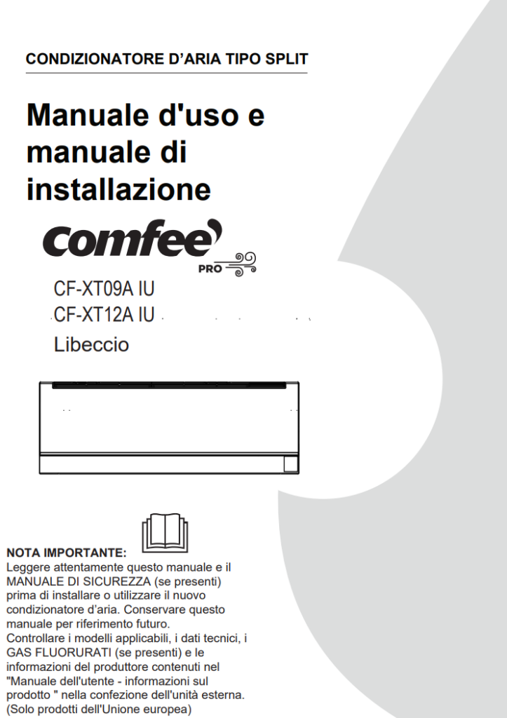 Manuale Condizionatore a Parete Comfee Libeccio PDF