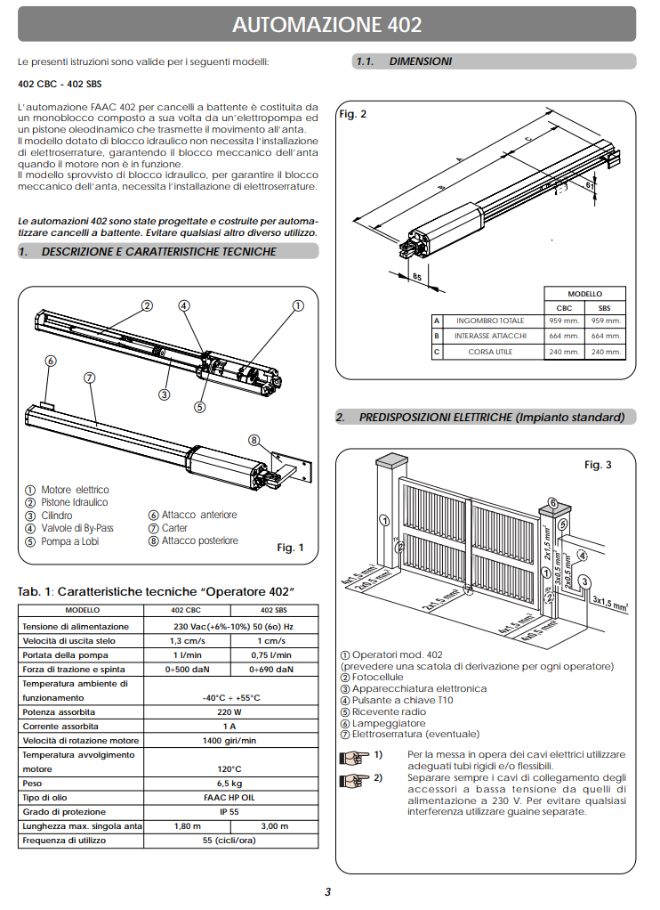 Manuale FAAC 402 CBC - 402 SBS PDF