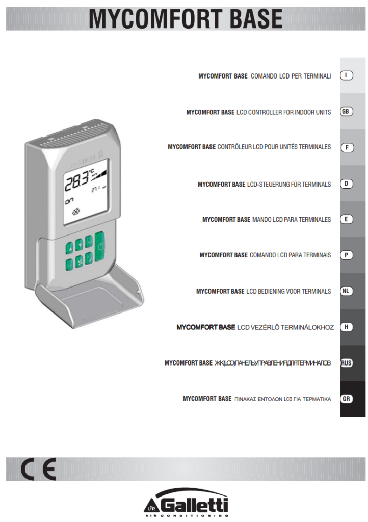 Manuale Galletti MYCOMFORT BASE PDF