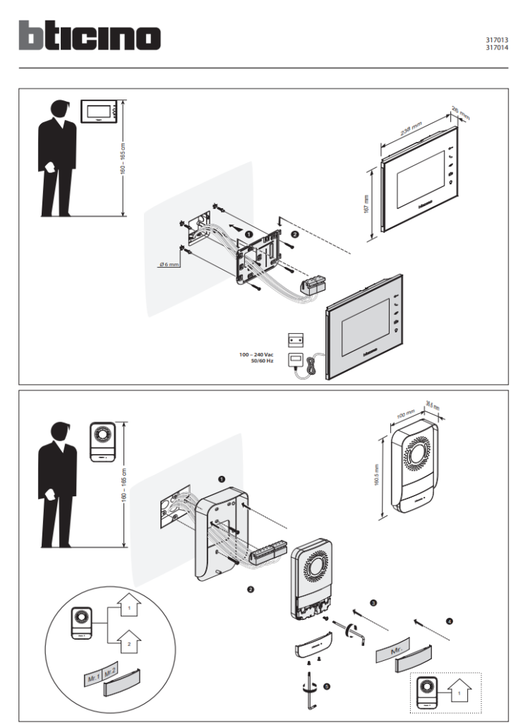 Manuale Videocitofono BTicino 317013 - 317014 PDF