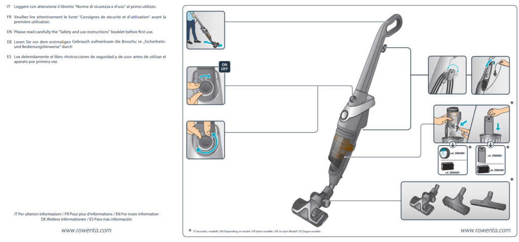 Manuale Aspirapolvere Rowenta Powerline Extreme Cyclonic​ PDF