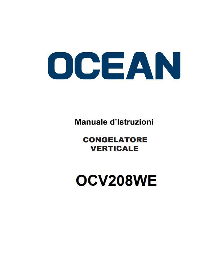 Manuale Congrlatore Ocean OCV208WE PDF