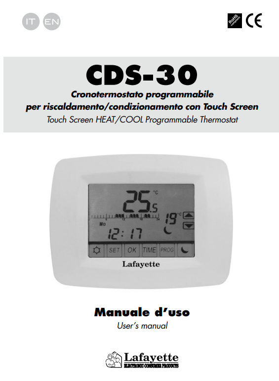 Manuale Cronotermostato Lafayette CDS-30 PDF