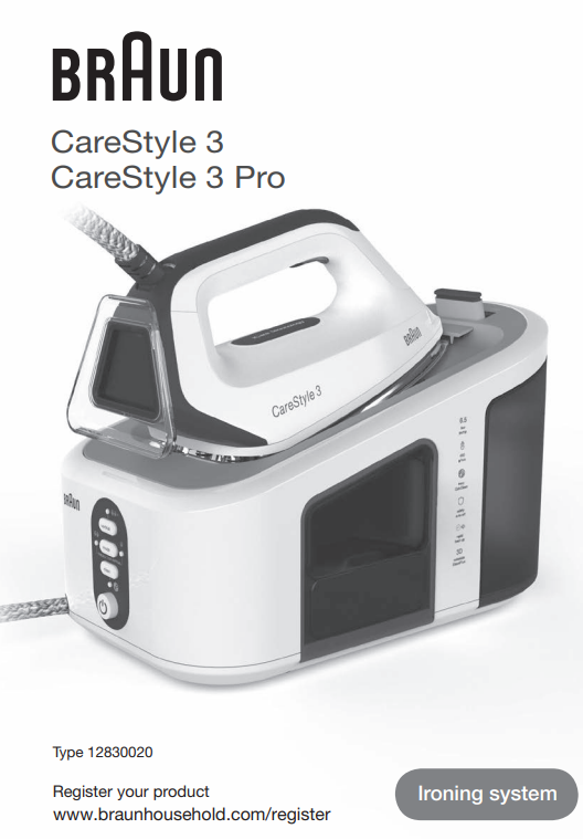 Manuale Ferro da Stire Braun CareStyle 3 - CareStyle 3 Pro PDF