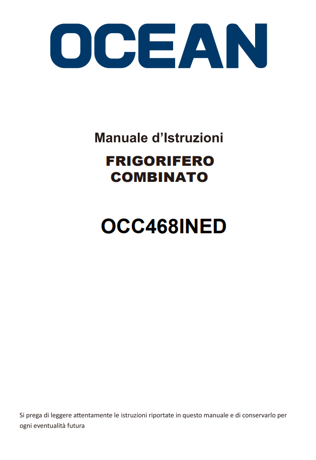 Manuale Frigorifero Ocean OCC468INED PDF
