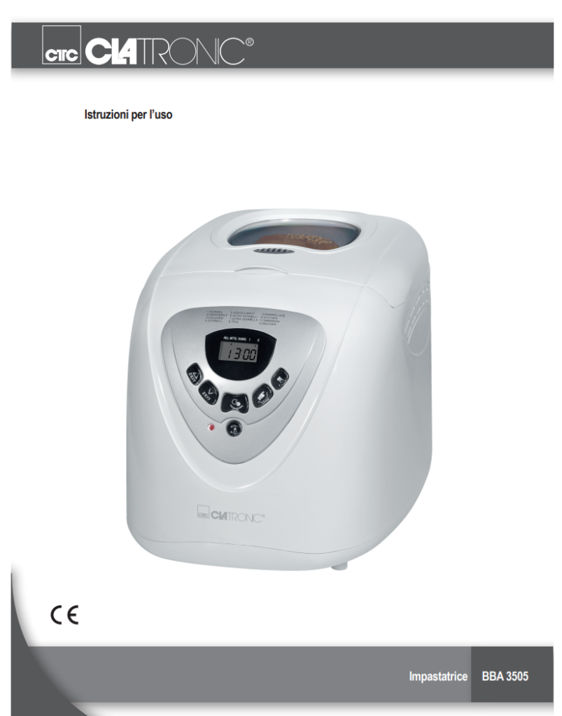 Manuale Istruzioni Impastatrice Clatronic BBA 3505 PDF