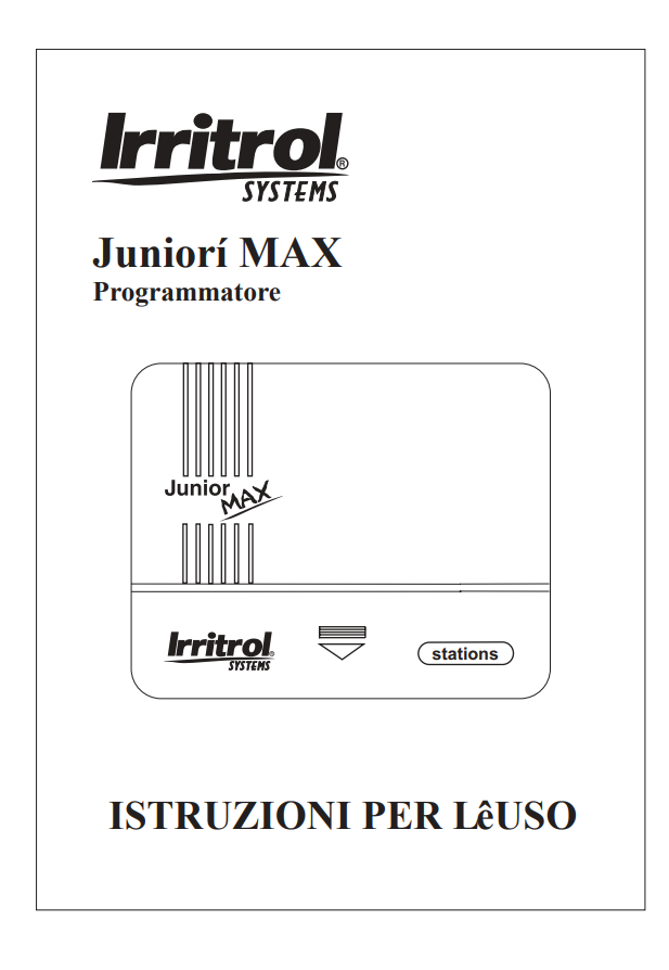Manuale Irritrol Junior MAX PDF