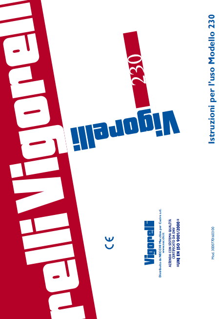 Manuale Macchina da Cucire Vigorelli 230 PDF