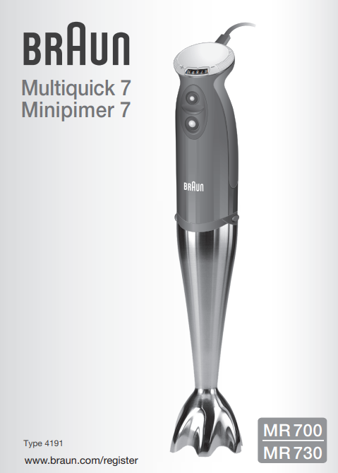 Manuale Minipimer Braun Multiquick 7 PDF