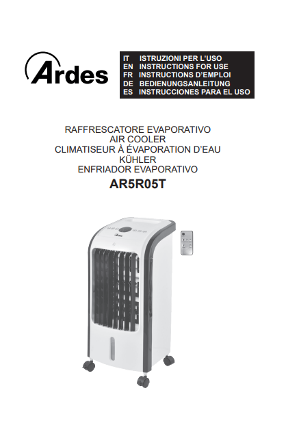 Manuale Istruzioni Raffrescatore Evaporativo Ardes AR5R05T PDF