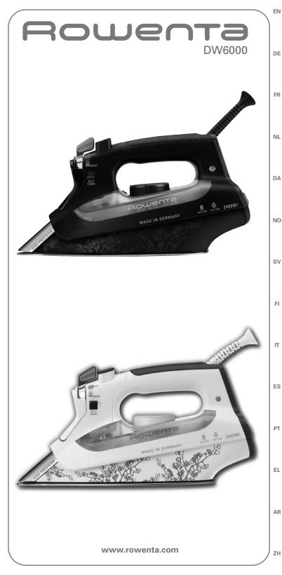 Manuale Istruzioni Rowenta Eco Intelligence DW6000​ PDF