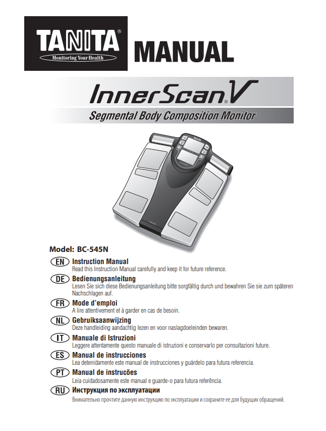 Manuale Tanita BC-545N PDF