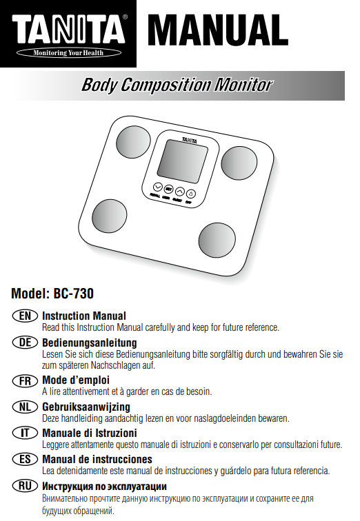 Manuale Tanita BC-730 PDF