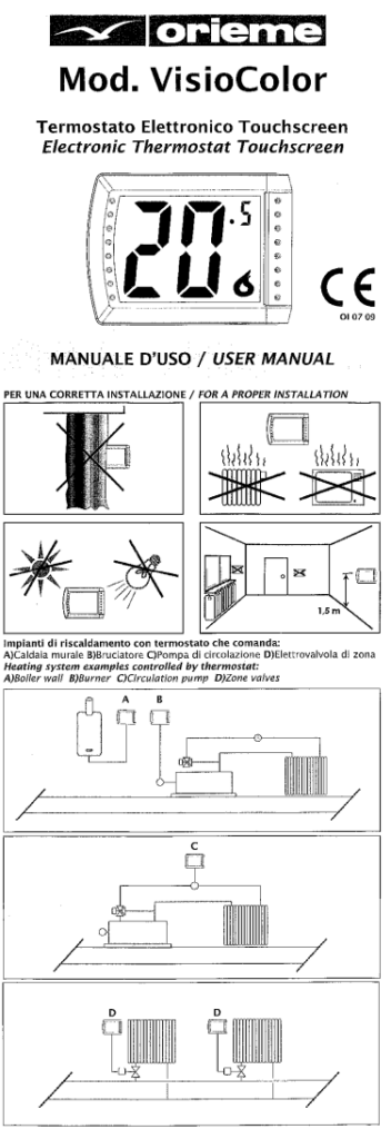 Manuale Termostato Orieme VisioColor PDF