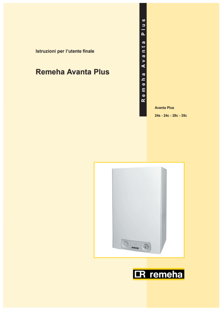 Manuale Caldaia Remeha Avanta Plus 24s - 24c - 28c - 35c​ PDF