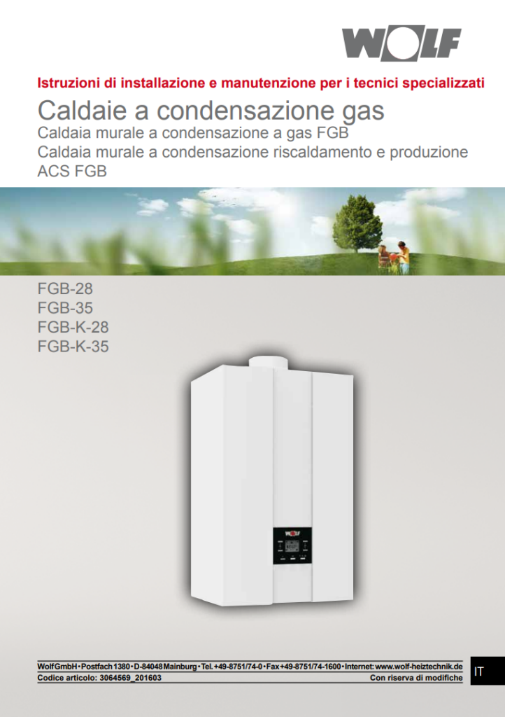 Manuale Caldaia Wolf FGB-28 - FGB-35 - FGB-K-28 - FGB-K-35 PDF
