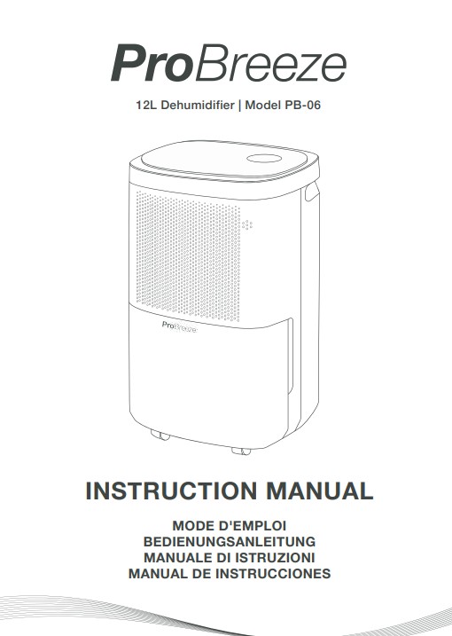 Manuale Deumidificatore Pro Breeze 12 L PB-06 PDF
