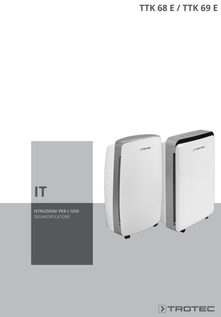 Manuale Deumidificatore Trotec TTK 68 E - TTK 69 E PDF