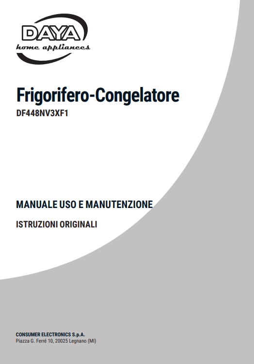 Manuale Frigorifero Daya DF448NV3XF1 PDF