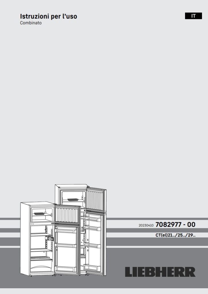 Manuale Frigorifero Liebherr CT 21 - 25 -29 PDF