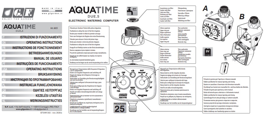Manuale Istruzioni Irrigatore GF Aquatime Due.5 PDF