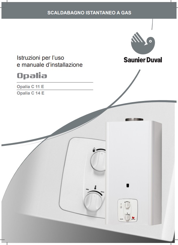 Manuale Scaldabagno Hermann Saunier Duval Opalia C 11 E - C 14 E PDF