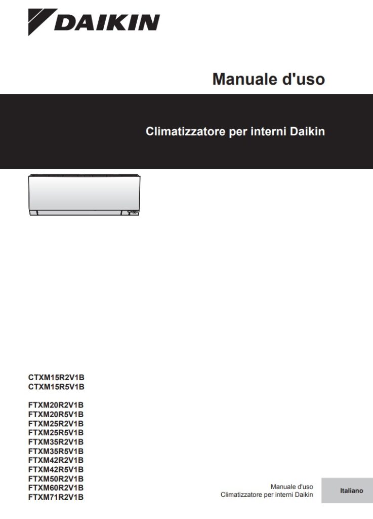 Manuale Condizionatore Daikin Perfera PDF