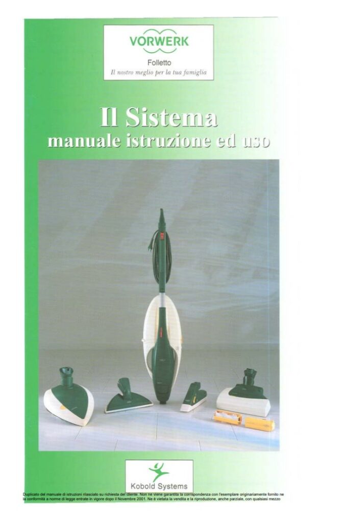 Manuale Istruzioni Folletto VK130 - VK131 PDF