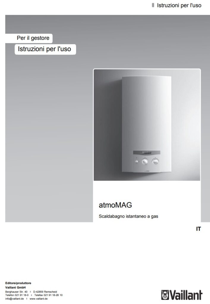Manuale Scaldabagno Vaillant AtmoMAG PDF