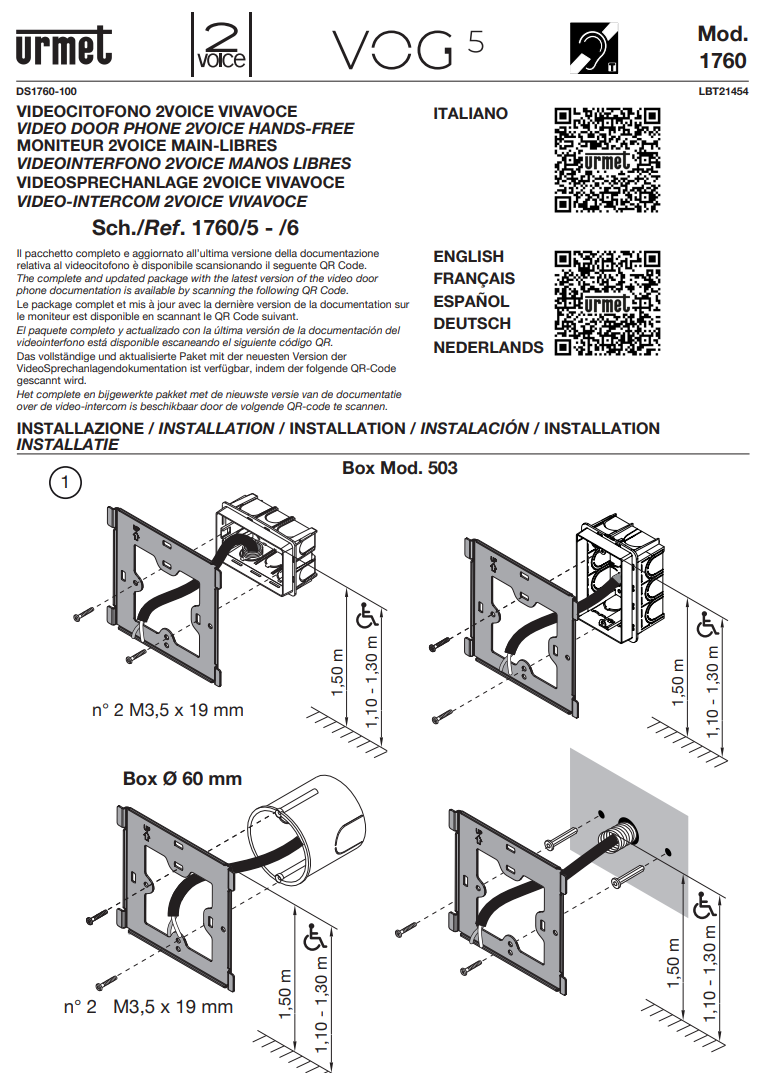 Manuale citofono Urmet 1760/5 e 1760/6 PDF